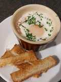 Microwave Egg Cocotte with Bacon and Chives