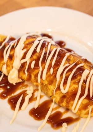 A picture of Tompei-yaki : Japanese pork omelette (とん平焼き).