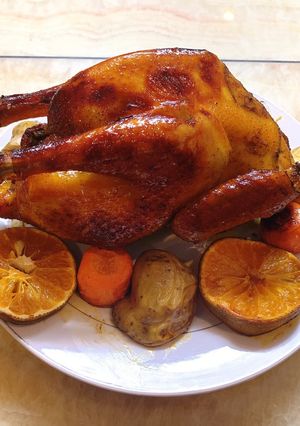 Hình của món Gà nướng củ quả.