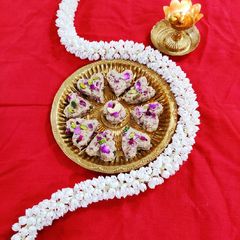 Rose petals and milk Kalakand A picture of Rose petals and milk Kalakand.