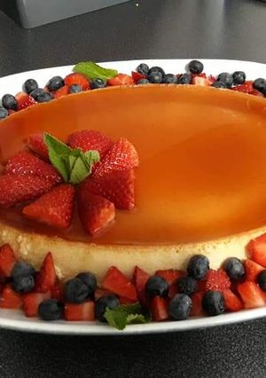 Una foto de Flan napolitano