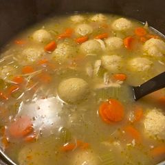A picture of Matzo Ball Soup – Comfort Food.
