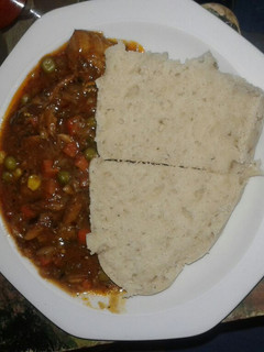 A picture of Tin fish gravy and dumpling.