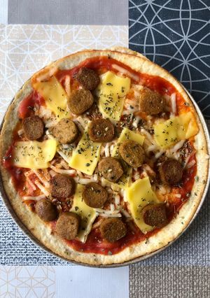 Una foto de Pizzeta de Salchichas Veganas