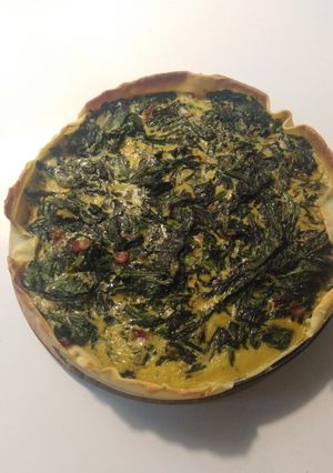 Una foto de Quiche de espinaca y tocino