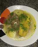 Caldo de hueso con yuca
