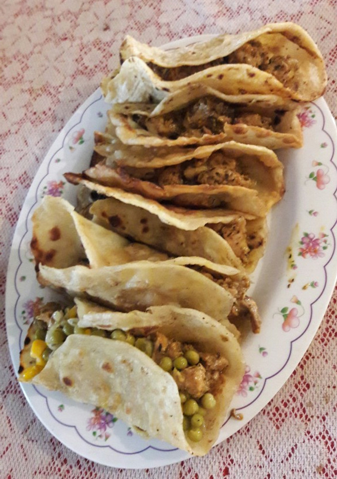 Una foto de Tacos de pollo a la mostaza
