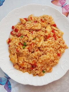 Una foto de Paella de carne 👍🏻