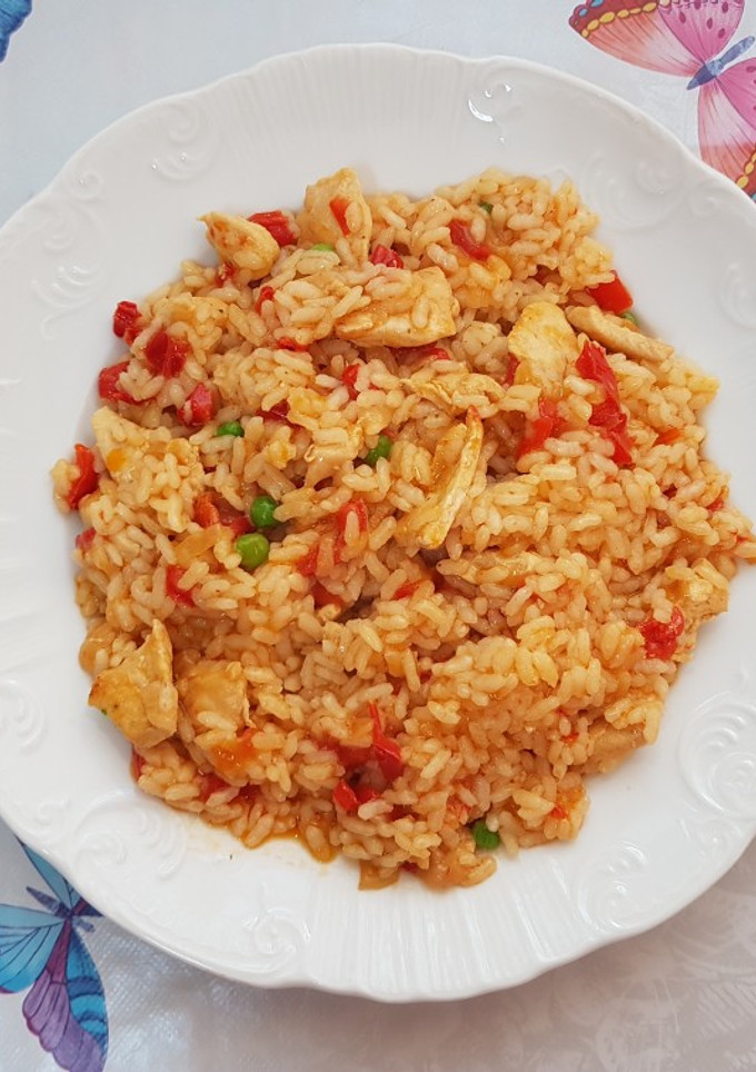Una foto de Paella de carne 👍🏻