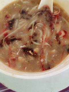 A picture of Hot and sour noodles soup.