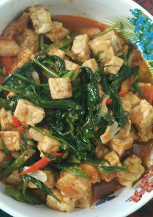 Foto resep Kangkung Tempe Udang