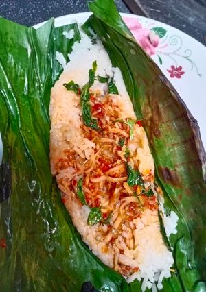 Foto resep Nasi bakar isi teri kemangi