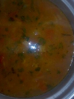 A picture of Fish stew soup.
