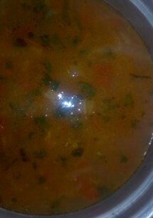 A picture of Fish stew soup.