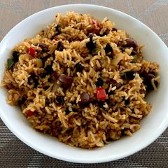 A picture of Mexican Rice with Beans.