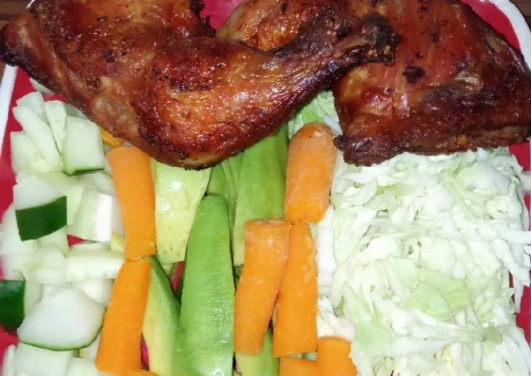Chicken with salad