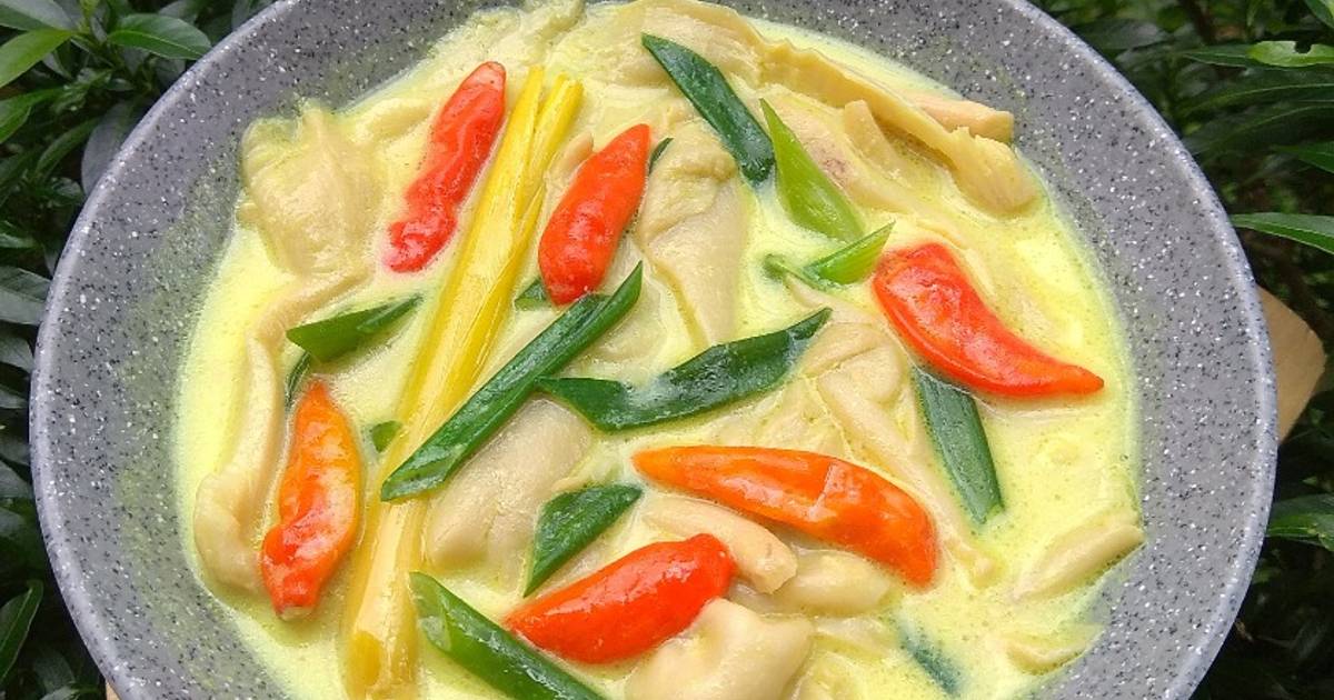 155 resep jamur tiram kuah santan pedas enak dan mudah Cookpad