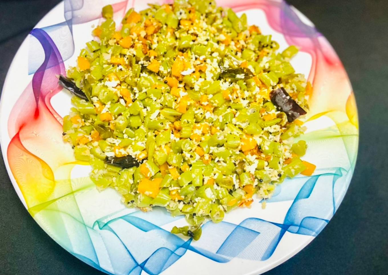 Carrot beans stir fry/thoran