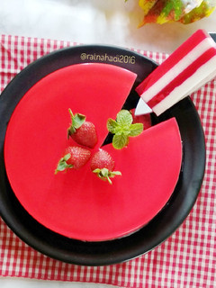 Foto resep Puding Susu Merah Putih