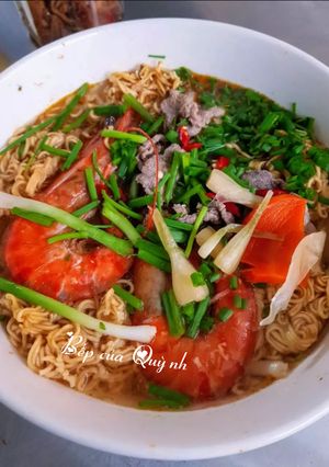 Hình của món Mì tôm thịt bò, tôm sú.