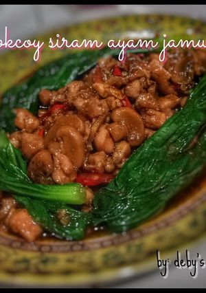 Foto resep Pokcoy Siram Ayam Jamur