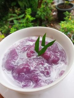 Foto resep Jenang grendul ubi ungu / bubur manis bola2 ubi ungu