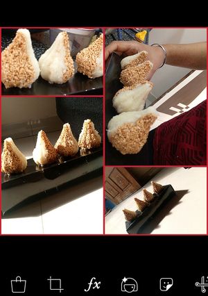 A picture of Rajgira coconut modak.
