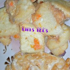 A picture of Egg coated yam.