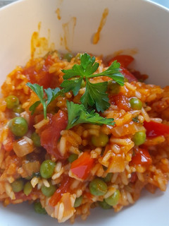 A picture of Djuvec rice Child friendly and vegetarian.