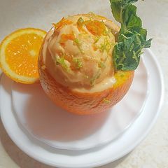 Homemade orange creamsicle ice cream A picture of Homemade orange creamsicle ice cream.