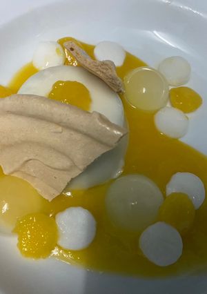 A picture of Coconut Rosewater Panna Cotta.