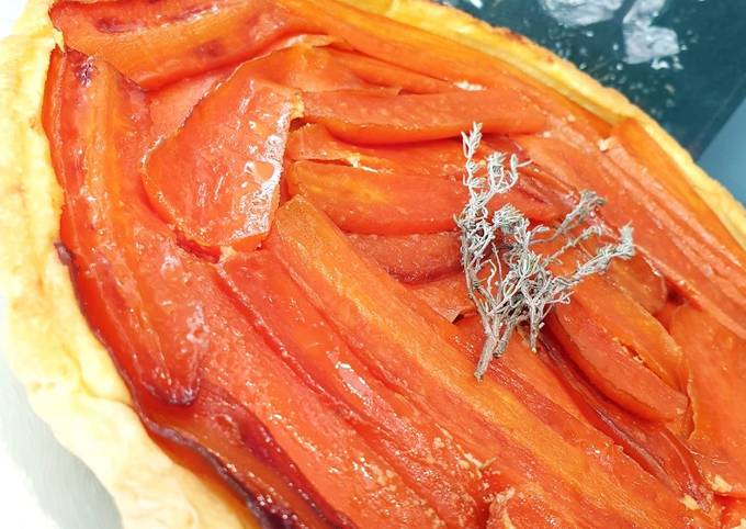 Tarte tatin aux carottes et fromage de chèvre