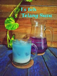 Foto resep Es Teh Telang Susu