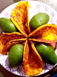 A picture of Guacamole pancakes.