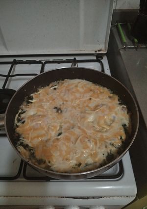 Una foto de Espinacas salteadas con huevo y queso