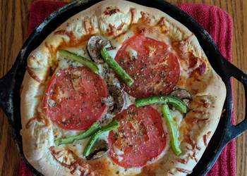 Easiest Way to Make Delicious Stuffed Crust Black Iron Skillet Pizza