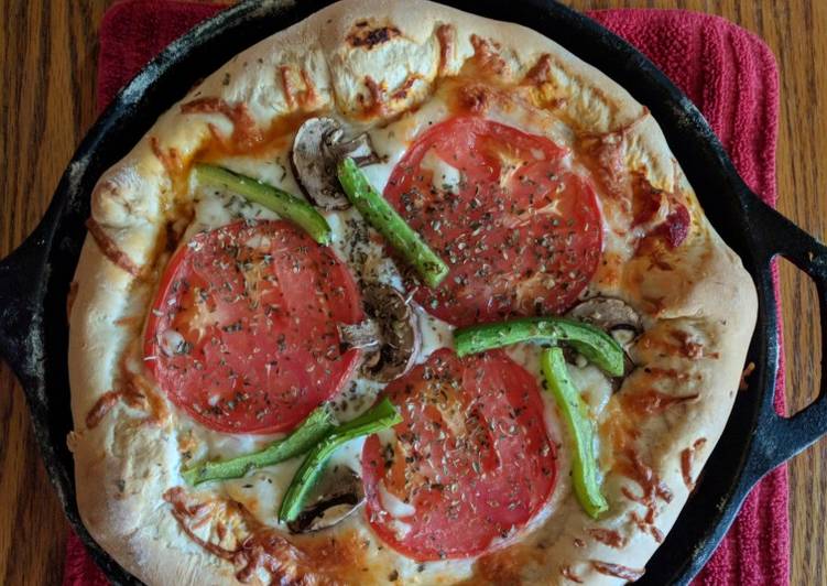 Step-by-Step Guide to Make Quick Stuffed Crust Black Iron Skillet Pizza