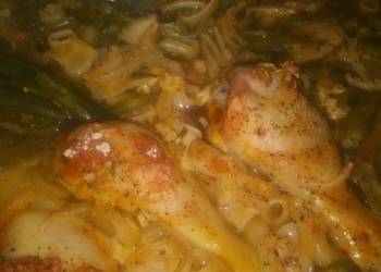 How to Prepare Delicious Lady As Chicken Cheesy Mac With Green Beans