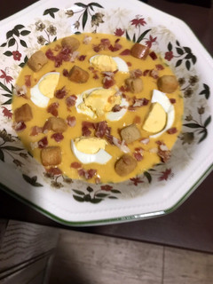 Una foto de Crema de calabaza y manzana