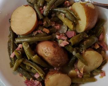 Easy Serving Recipe Kims Green Beans Ham and Potatoes Home Style