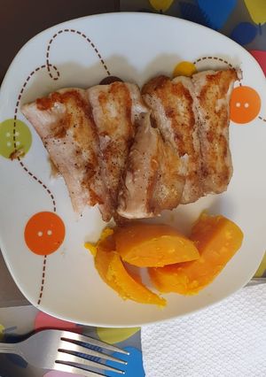 Una foto de Corvina a la plancha