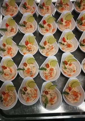 Una foto de Mousse de salmón