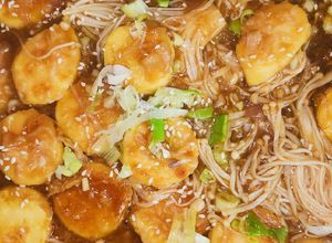 Foto resep Egg Shrimp Tofu with Enoki