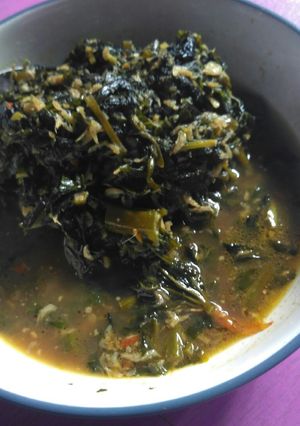 Foto resep Tumis Daun Jarak + Udang Rebon