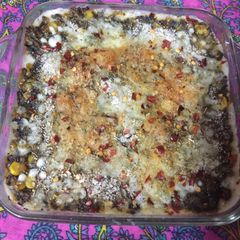 A picture of Tri colour bread lasagne.