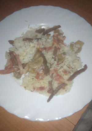 Una foto de Arroz estilo strogonoff