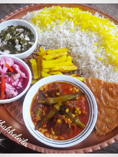 عکسی از دستور خورشت قیمه بامیه