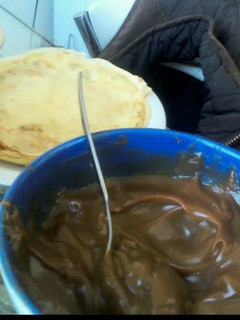Una foto de Panqueques con dulce de leche