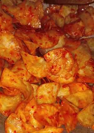 Foto resep Keripik singkong pedas manis