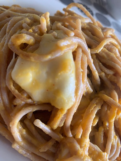 Foto principal de Espagueti de espelta con crema de calabaza